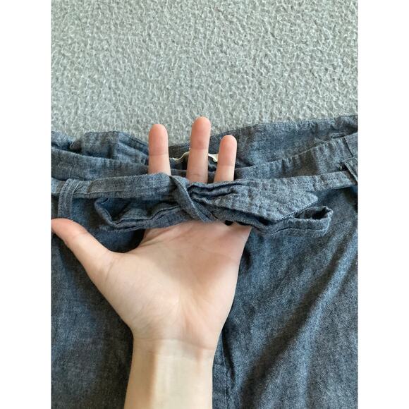 Eileen Fisher Shorts Large Chino Pleat Belted High Rise Zip Cuffed Hem Gray Prep - Picture 6 of 15